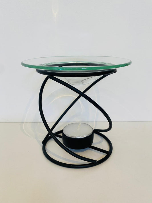 Black Frame, Glass topped Wax melt burner