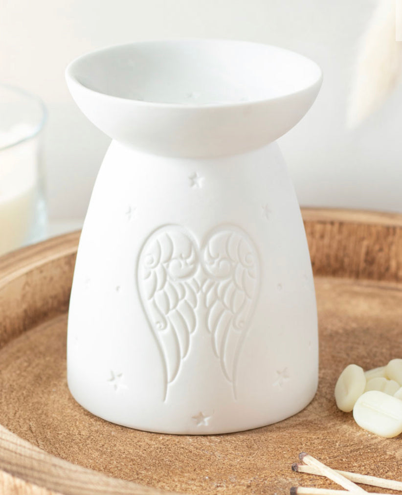 Ceramic white angel wing wax melt burner